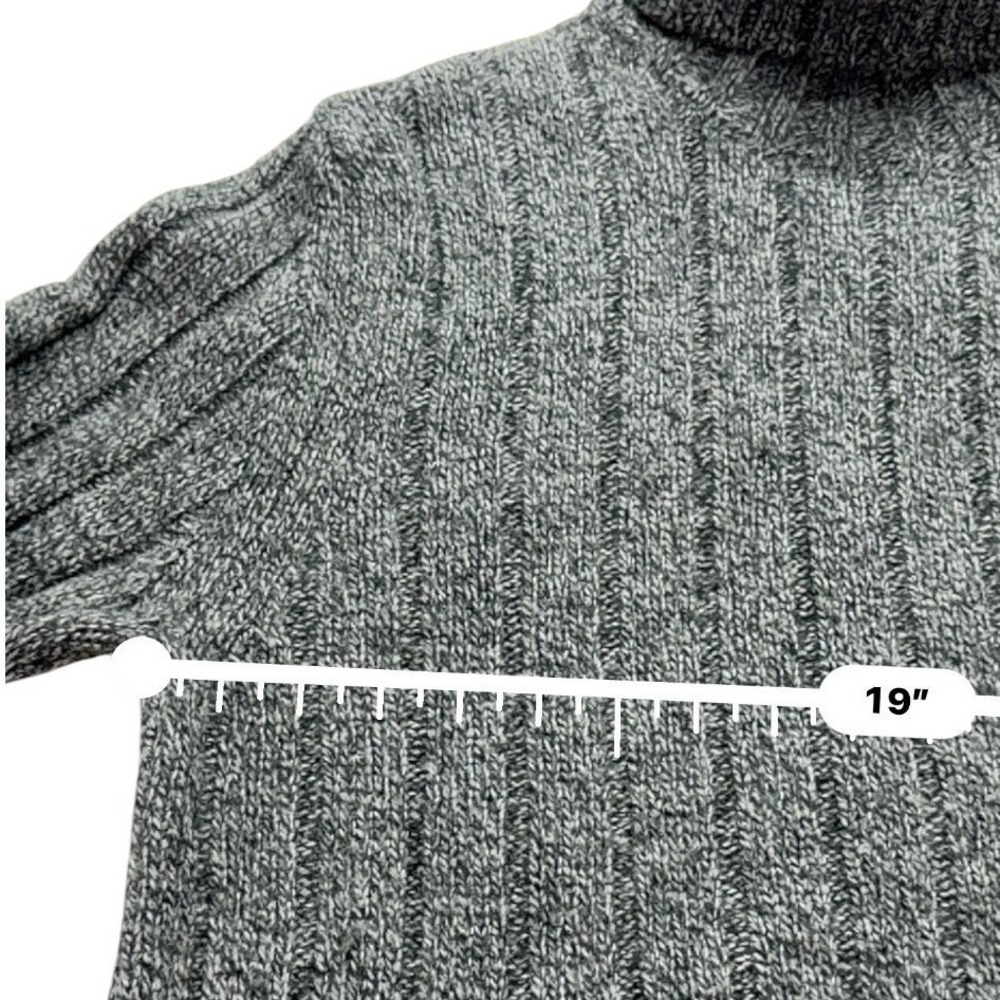 Abercrombie & Fitch Lambswool Ribbed Turtleneck Sweater Men's L Gray Muscle Fit - Picture 7 of 11